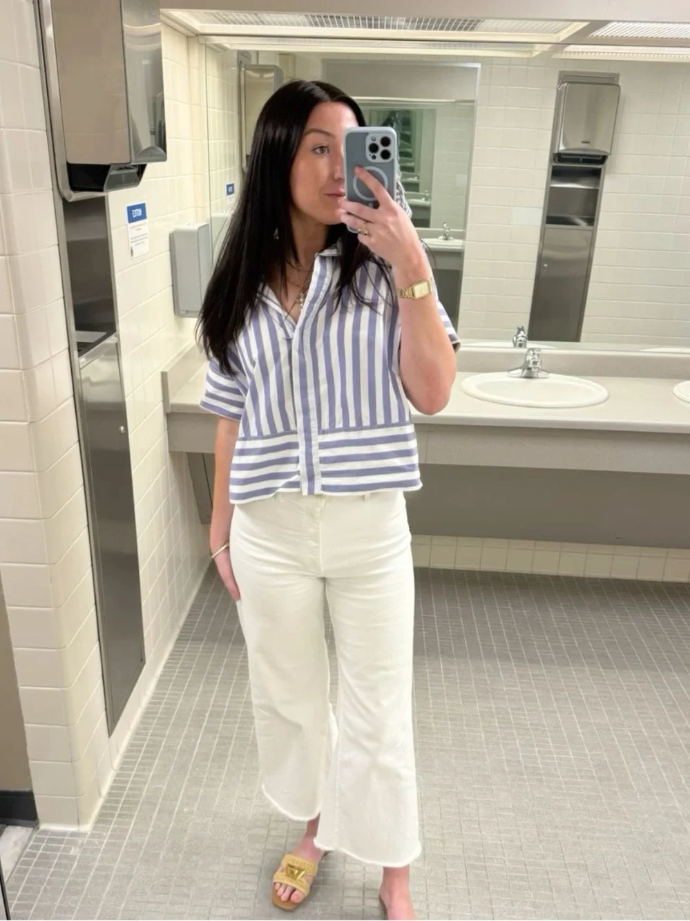Banana Republic Blue Striped Top
